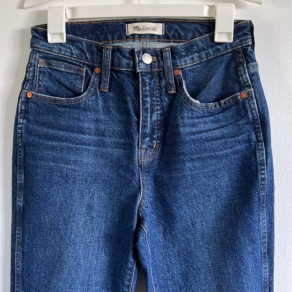 Madewell stovepipe jeans in a classic blue wash